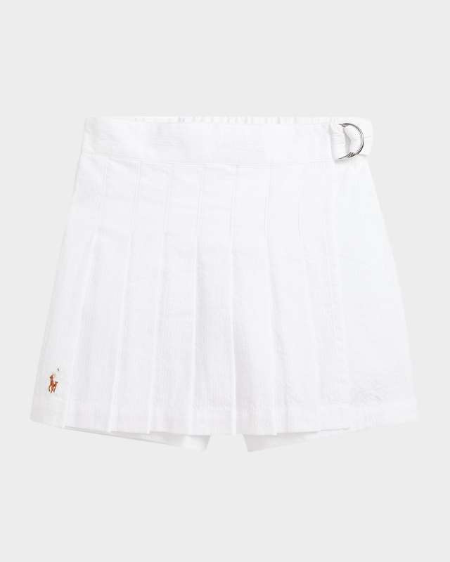 Girl's Pleated Seersucker Skort, Size 2-6X